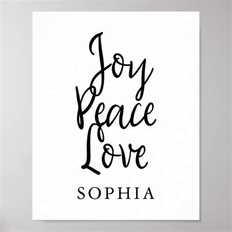 Joy Peace Love Inspirational Quote Poster | Zazzle.com