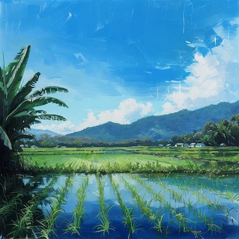 premium photo lush rice paddies