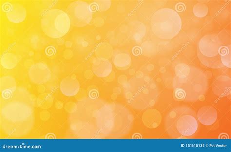 Abstract Bokeh Lights Effect With Yellow Orange Background Bokeh