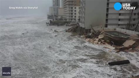 Drone footage shows signifiant damage in Daytona Beach Shores from ...