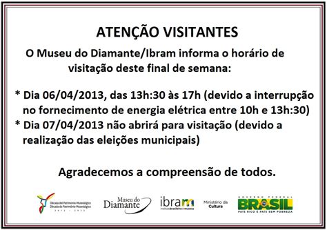 Museu do Diamante: Aviso