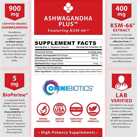 Buy Organic Ashwagandha Supplement 1300 Mg With KSM 66 Extract By