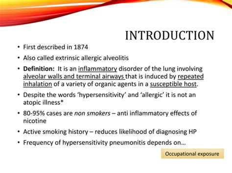 Hypersensitivity Pneumonitis And Pulmonary Eosinophilia Syndromes Ppt