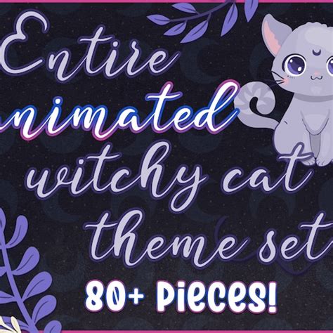 ENTIRE ANIMATED Witch Cat Theme Set Twitch Streamer Bundle Etsy