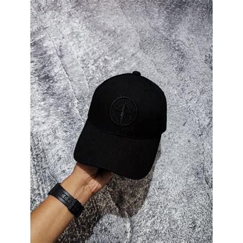 jual topi stone island full black shopee indonesia