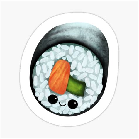 Cute Sushi Roll Sticker Sticker For Sale By Aliceehle Redbubble