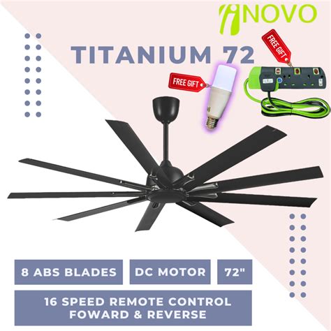 Inovo Titanium Kipas Siling Big Regair Ceiling Fan Blades With