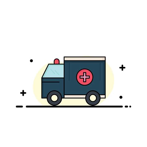 Ambulance Truck Medical Help Van Flat Color Icon Vector 13325959 Vector