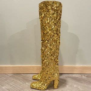 Stuart Weitzman Shoes Stuart Weitzman Steel 0 Gold Sequin Thighhigh