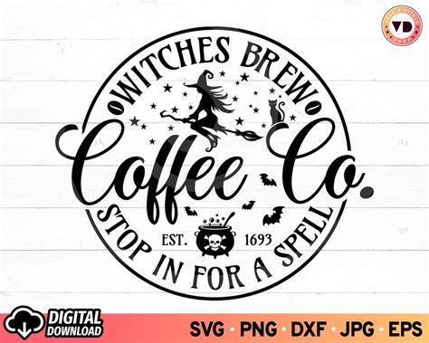 Witches Brew Coffee Co Svg Halloween Witch Svg Halloween Etsy