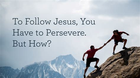 To Follow Jesus You Have To Persevere But How