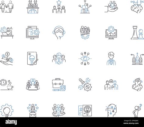 Financial Research Line Icons Collection Analytics Forecasting