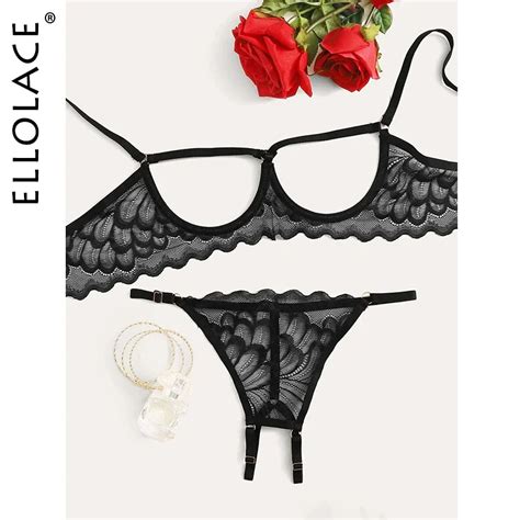 Uaang Ellolace Lingerie Set Sexy Hollow Out Lingerie Underwear Set