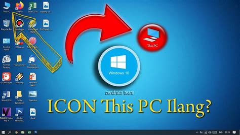 Tutorial Cara Menampilkan Icon My Computer Di Windows 10 Youtube