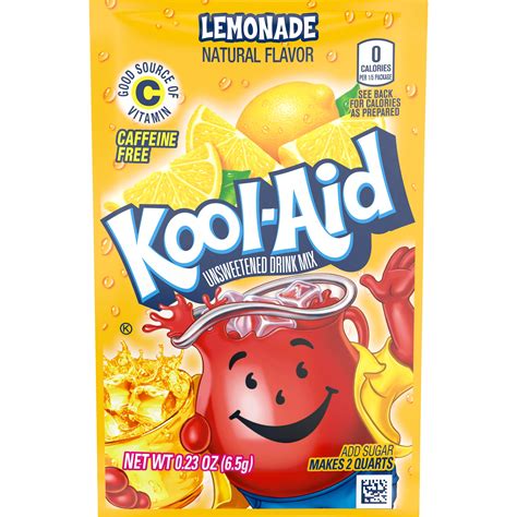 Kool Aid Unsweetened Lemonade Naturally Flavored Powdered Soft Drink