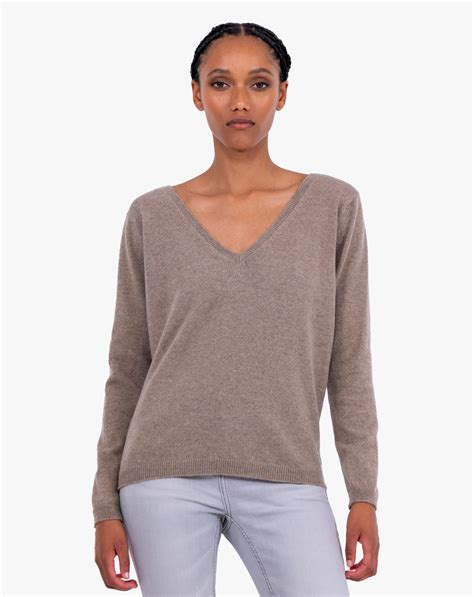 Women S Cashmere Wide V Neck Sweater Maisoncashmere