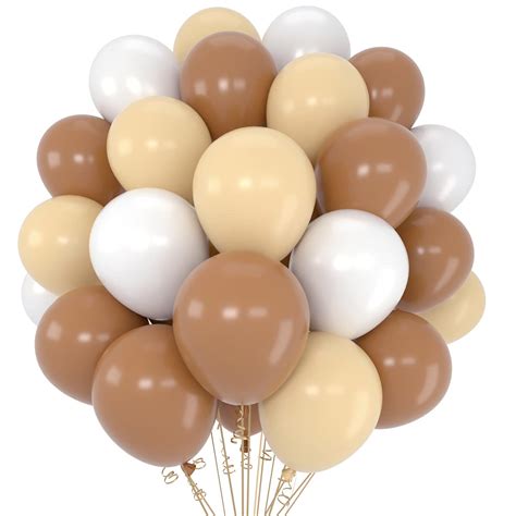 Brown White Blush Latex Balloons Inch Neutral Assorted Color Balloon