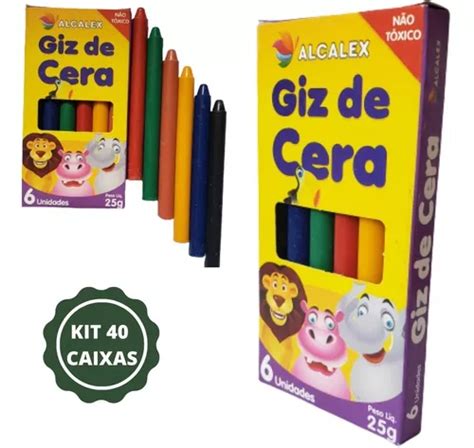 40 Cxs Pequenas Giz De Cera Atacado P Brinde Lembrancinha