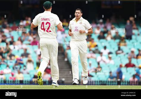 Australia S Scott Boland Celebrates The Wicket Of England S Haseeb