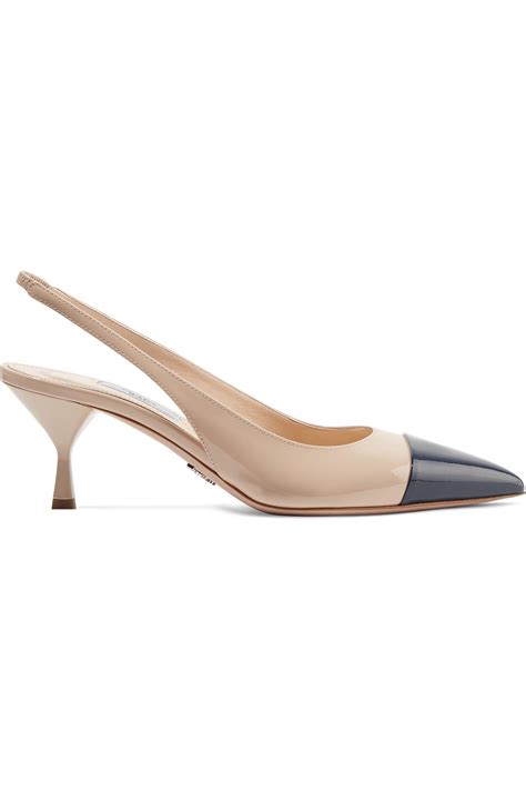 Lyst Prada 65 Two Tone Patent Leather Slingback Pumps