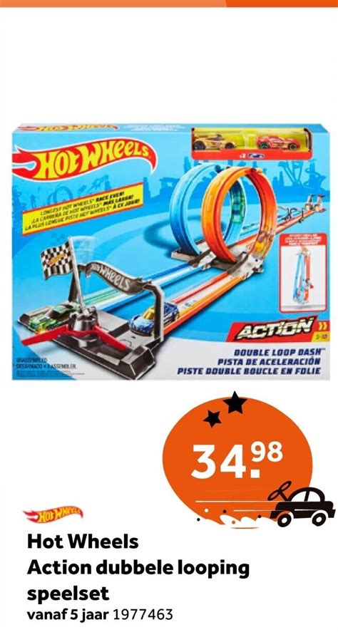 Hot Wheels Action Dubbele Looping Speelset Aanbieding Bij Intertoys