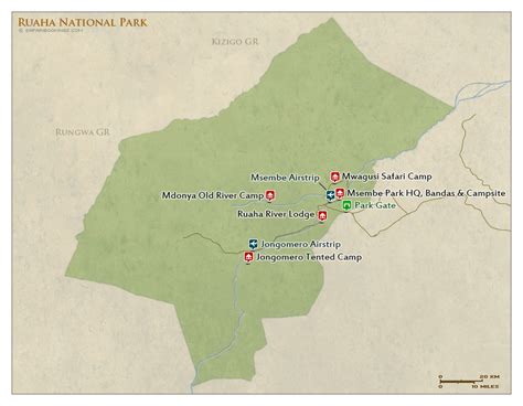 Ruaha NP Map – Detailed map of Ruaha National Park