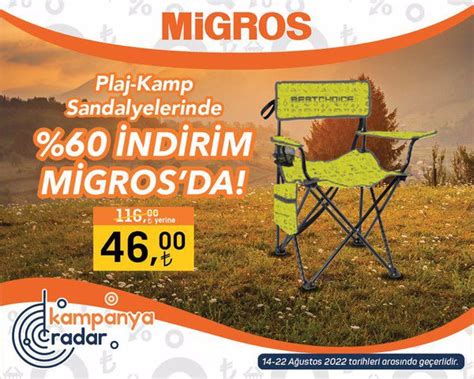 Plaj Kamp Sandalyelerinde Y Zde Indirim Migrosta Migros