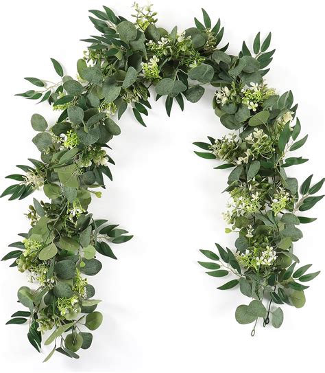 Khoyime Eucalyptus Garlands With Flowers Packs Ft Willow Leaves