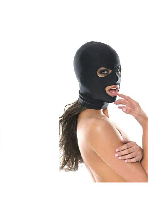 Erotik Panter Shop Fetish Spandex 3 Hole Hood Ağız Ve Göz Bölgesi Açık