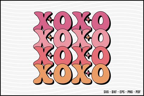 Xoxo Retro Valentine Svg Design Graphic By Bee Craftr · Creative Fabrica