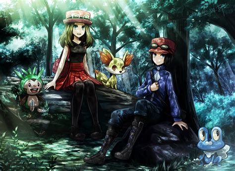 Serena Calem Fennekin Chespin And Froakie Pokemon And More