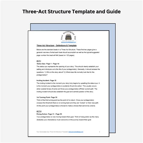 Three-Act Structure Template – Your Screenplay Guy