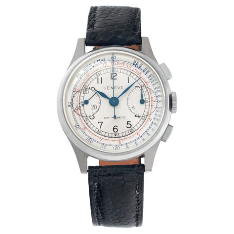 Rare Universal Geneve Stainless Steel Chronograph C 1940s At 1stdibs