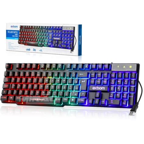 Teclado Gamer Iluminado Rgb Multimidia Semi Mecanico Abnt Padr O