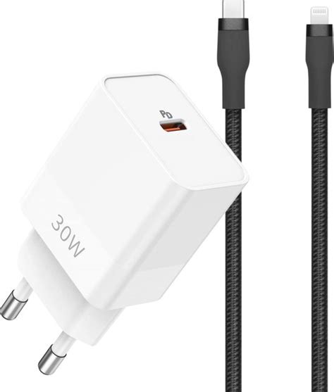 W Power Adapter Usb C Lightning Kabel Snellader W Geschikt