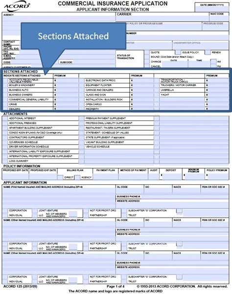 Fillable Acord Forms 125 Printable Forms Free Online