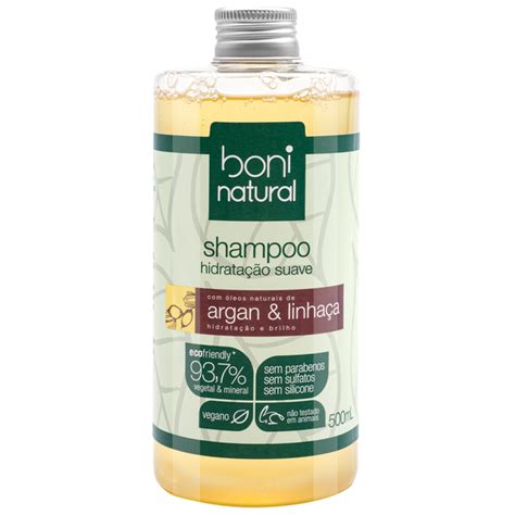 Shampoo Boni Natural Argan e Linhaça 500ml