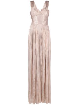 Maria Lucia Hohan Sabina Pleated Silk Gown Neutrals Farfetch