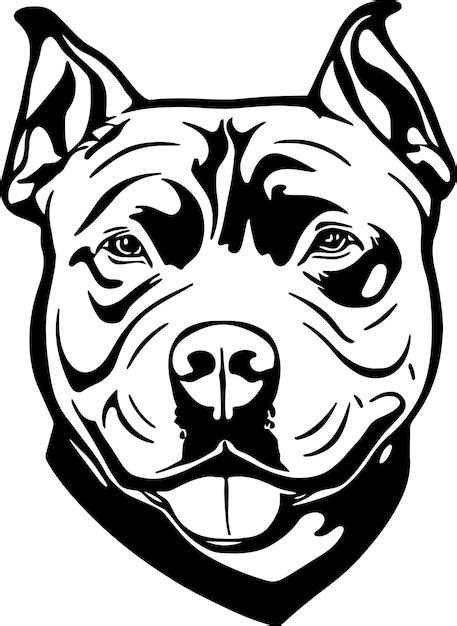 Cara De Perro Pitbull Aislada En Un Fondo Blanco Svg Vector Ilustraci N