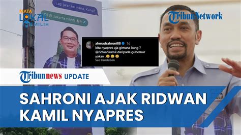 Seloroh Sahroni Ajak Ridwan Kamil Nyapres Seusai Rk Klarifikasi Baliho