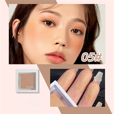 Biya Monochrome Blush High Disc Milk Apricot Nude Makeup Natural Beauty Blush Plate Sun Red