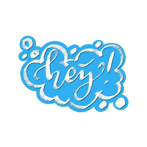 Hey Word Speech Bubble Icon Symbol Web Design Sticker Design Hand