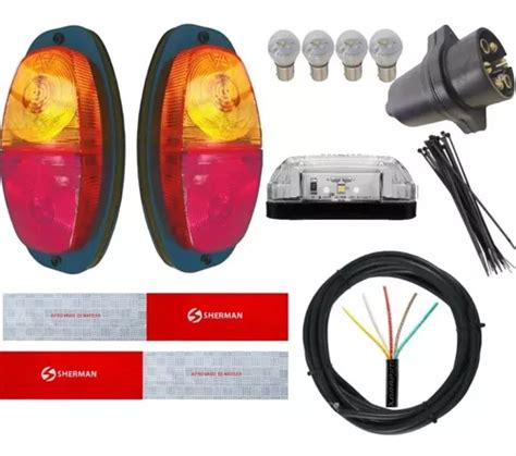 Kit El Trico Reboque Carretinha Lanterna Canoinha Leds Frete Gr Tis