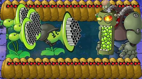 Threepeater Vs Gatling Pea Vs 999 Gargantuar Vs Giga Zomboss Mini Game Plants Vs Zombies