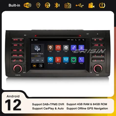 8 CŒURS ANDROID 12 BMW X5 E53 Autoradio 64GO WiFi DAB Navi DVD TNT