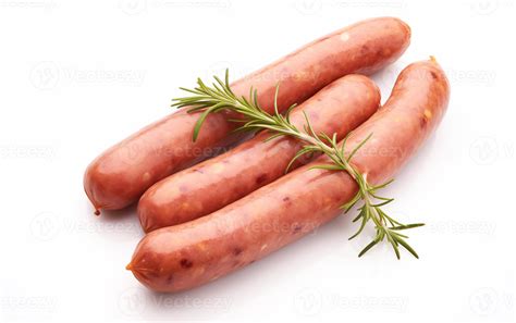 Ai Generated Tasty Goodness Sausages Isolated On White Background