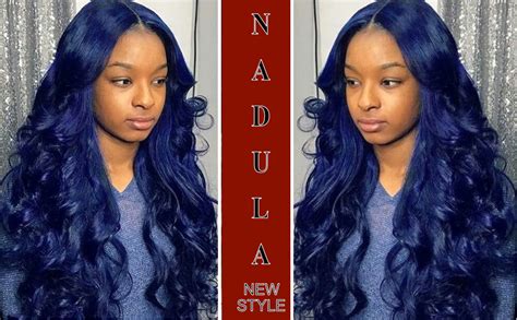 Amazon Nadula Dark Silver Blue Body Wave Lace Front Wigs Human