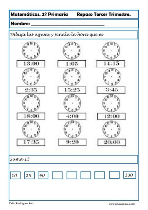 Actividades De Matemáticas Para Segundo De Primaria