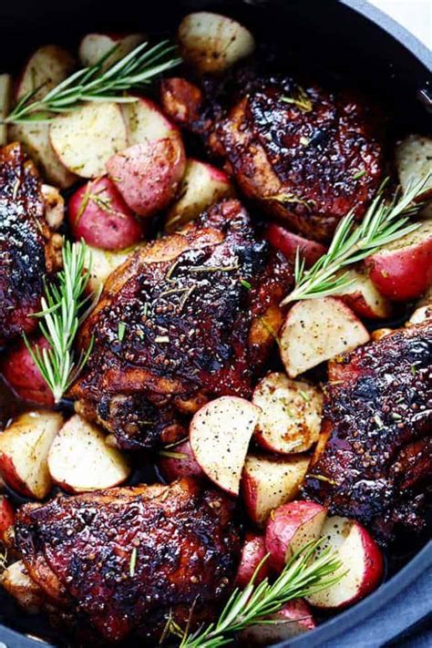 Glazed Honey Balsamic Chicken With Potatoes Mindtohealth