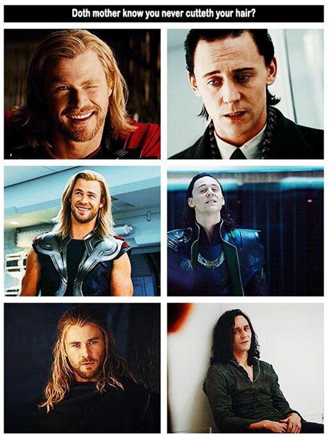 The Many Faces Of Thor And Loki In Avengers Movie Posters With Caption Below